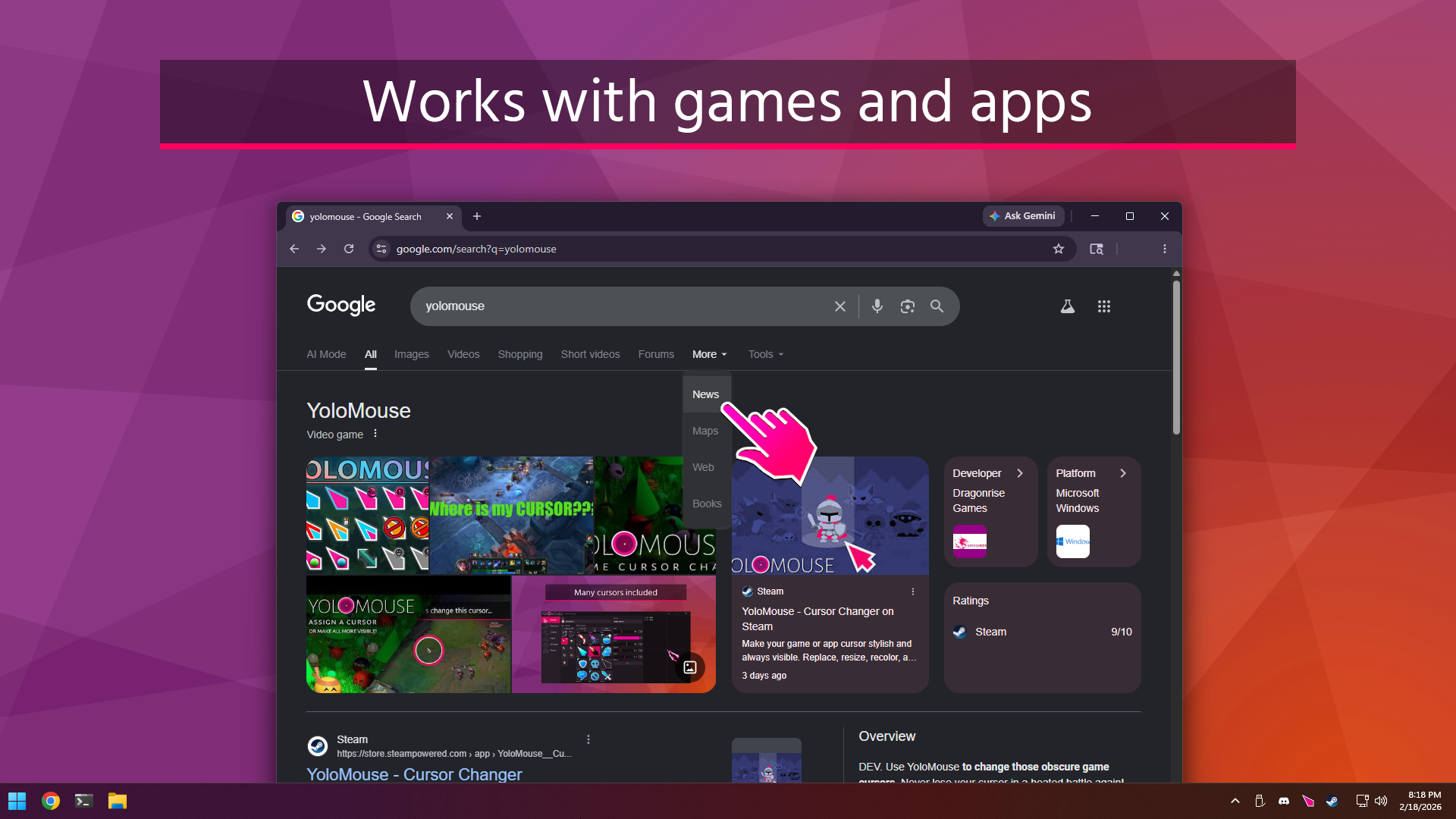 YoloMouse Working with General Apps